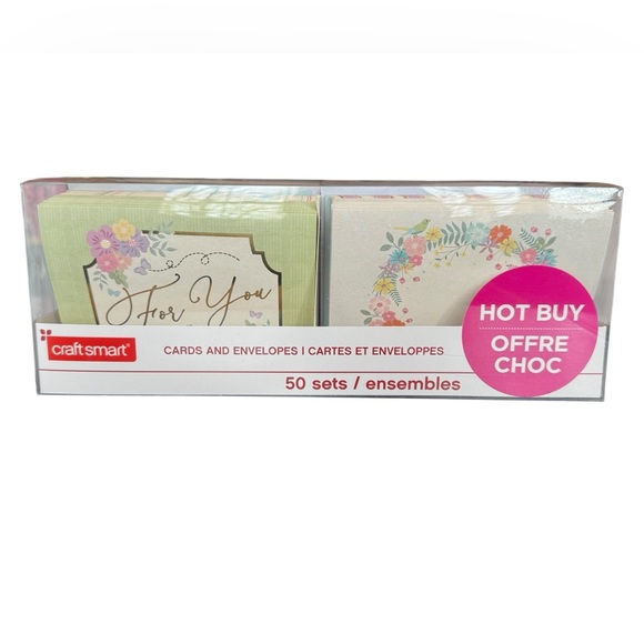 Craftsmart Other - Craftsmart Pastel Floral Cards and Envelopes Set 50 pack